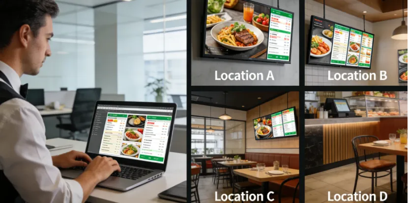 Centralized digital menu management network.