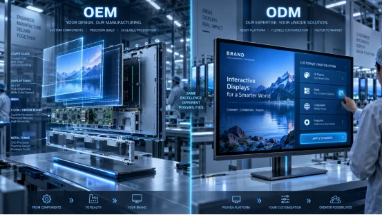 OEM vs ODM commercial display manufacturing comparison