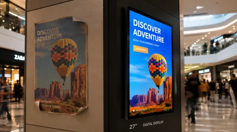 Digital Advertising Machine vs Printed Posters: Which Is Better for High-Traffic Commercial Spaces?